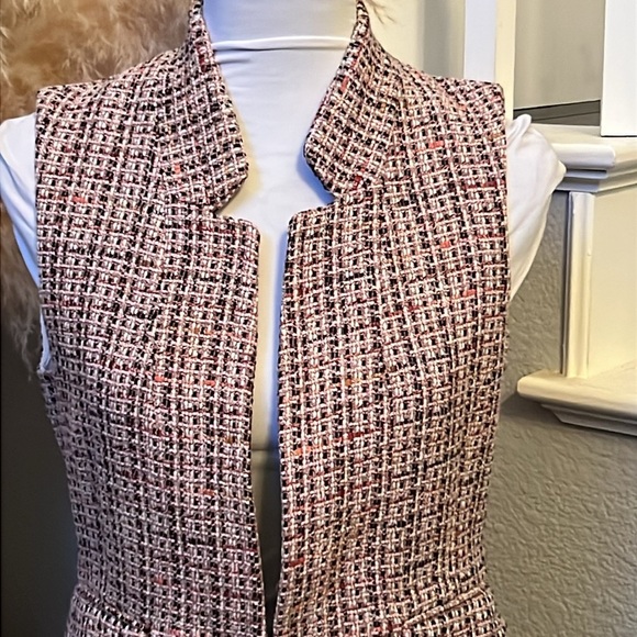 Zara Pink Tweed Sleeveless Vest Blazer Size Small - Picture 3 of 9